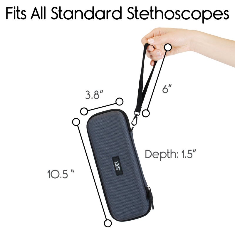 Vive Precision Stethoscope Hard Case - Protective Carry Cover with Handle - Travel Holder for Sphygmomanometer - Fits 3M Littmann Classic III, Lightweight II S.E, MDF Acoustica Deluxe - Image 5